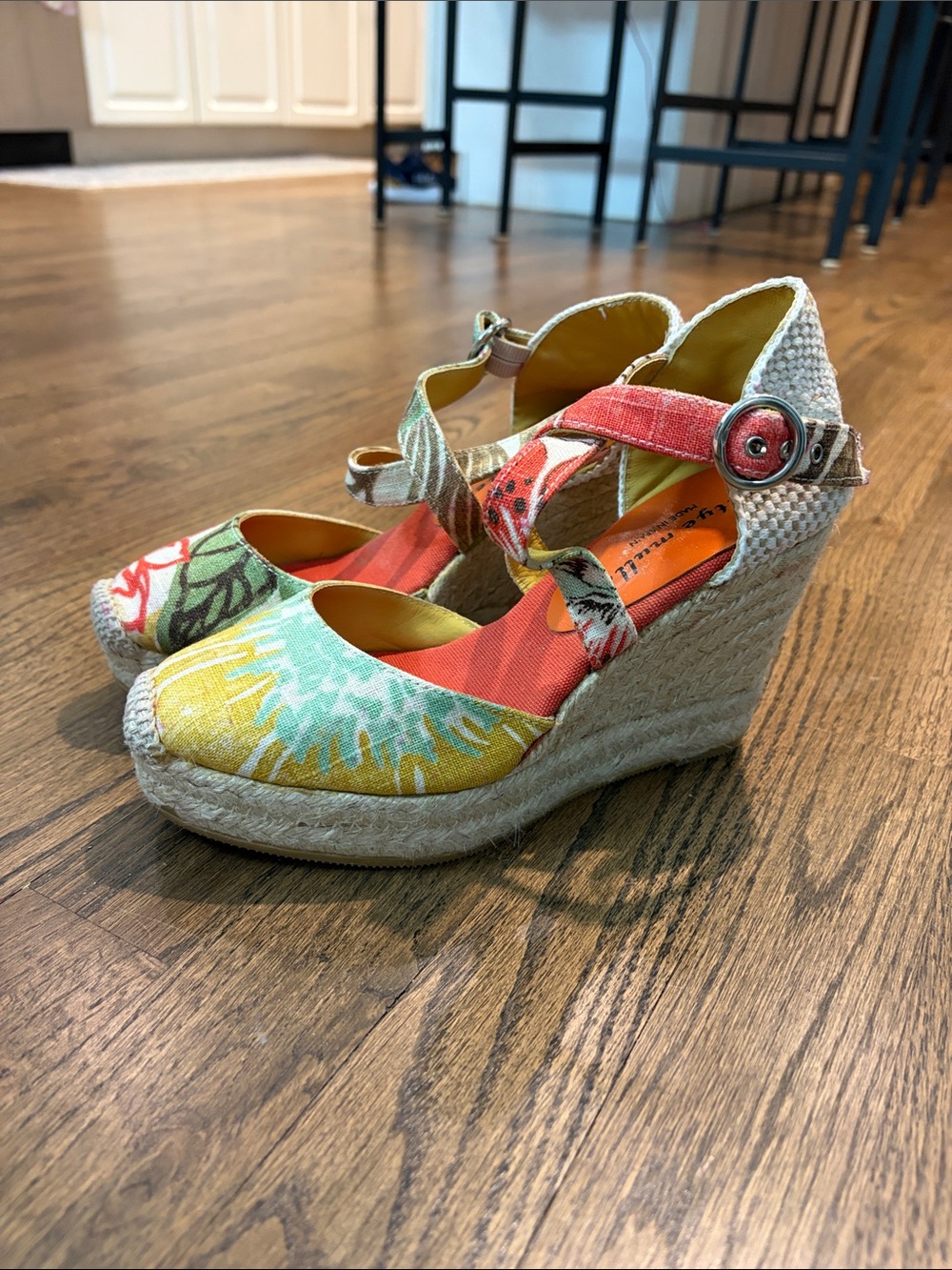bettye muller Multicolor Floral Canvas Wedge Sandals